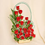 24 Red Roses Vase