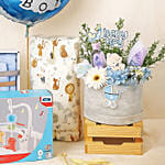 Its a Baby Boy Flowers Arrangment giftset
