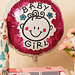 Its a Baby Girl Flowers box giftset and Balloon
