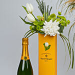 Luxury Flower Arrangement with Veuve Clicquot Champagne