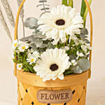 Mini White Floral Basket