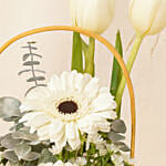 Mini White Floral Basket