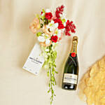 Moet Chandon Champagne & Elegant Floral Gift Box