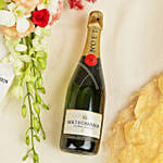 Moet Chandon Champagne & Elegant Floral Gift Box