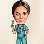 Personalised Nurse Caricature for Her
