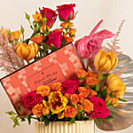 Flowers and Royce Chocolate Box Combo