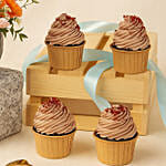 Flowers arrangment and Chocolate Cupcakes