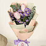 Pink Ribbon Strength Tulips Bouquet