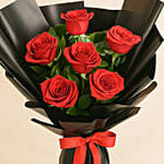Bunch of Beautiful 6 Red Roses