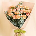 Carnation and Cappucino Rose Bouquet
