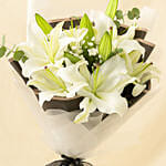 Charming White Lilies Hand Bouquet
