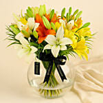 Fragrant Mix Of Lilies In Fishbowl Vase