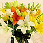 Fragrant Mix Of Lilies In Fishbowl Vase