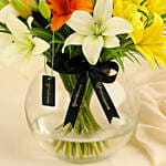 Fragrant Mix Of Lilies In Fishbowl Vase