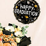 Graduation Bouquet with Teddy & Balloon Surprise
