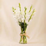 Blissful White Gladiolus Arrangement