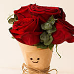 Smiley Mini Jelly Cat Red Rose Bouquet