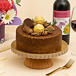 Anniversary Flowers Cake & Wine