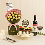 Birthday Celebration - Roses Rochers Cake & Wine