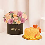 Elegant Floral Chocolate Cake and Flowers Bundle