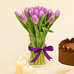 Tulips Cake and Moet Wine Gift Set
