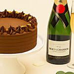 Tulips Cake and Moet Wine Gift Set