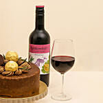 Anniversary Flowers Cake and Wine