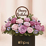 Birthday Flowers Box Arrangement