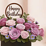 Birthday Flowers Box Arrangement