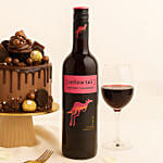 Chocolate Indulgence Cake n Wine Gift Bundle