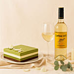 Dubai Chocolate Pistachio Cake and Wine Set
