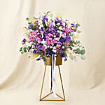 Mesmerising Purple & Pink Flowers Tripod Stand