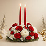 Candle and Flower Centrepeice Arrangement