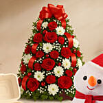 Holiday Bliss Arrangement - Snowman & Bento Cake Set