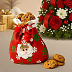 Holiday Bliss Arrangement - Wine and Cookie Pouch Set