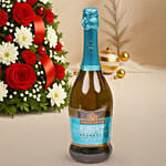 Holiday Bliss Arrangement - Wine and Cookie Pouch Set