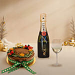 Plum Cake & Mini Moet Wine Bundle