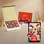 Personalised Christmas Caricature & Chocolate Truffles Gift Set