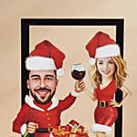Personalised Christmas Caricature Wall Frame