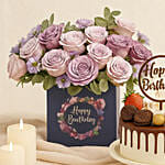 Birthday Gift Set - Roses Cake & Wine