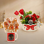 Christmas Floral and Gingerbread Mug Gift