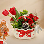 Christmas Floral and Gingerbread Mug Gift