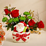 Christmas with Festive Floral & Gingerbread Mug Arrangement