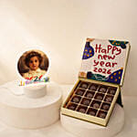 Happy New Year LED Lamp & Chocolate Truffle Gift Set