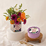 Floral & Red Velvet Celebration Combo