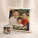 Happy New Year Personalised Mug and Cushion Set