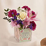 Elegant Flowers & Chocolate Cake New Year Combo