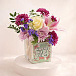 Happy New Year Flower Vase Arrangement