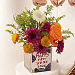 New Year Floral Chocolate & Balloon Celebration Set