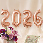 New Year Flowers Chocolates & Balloon Celebration Set